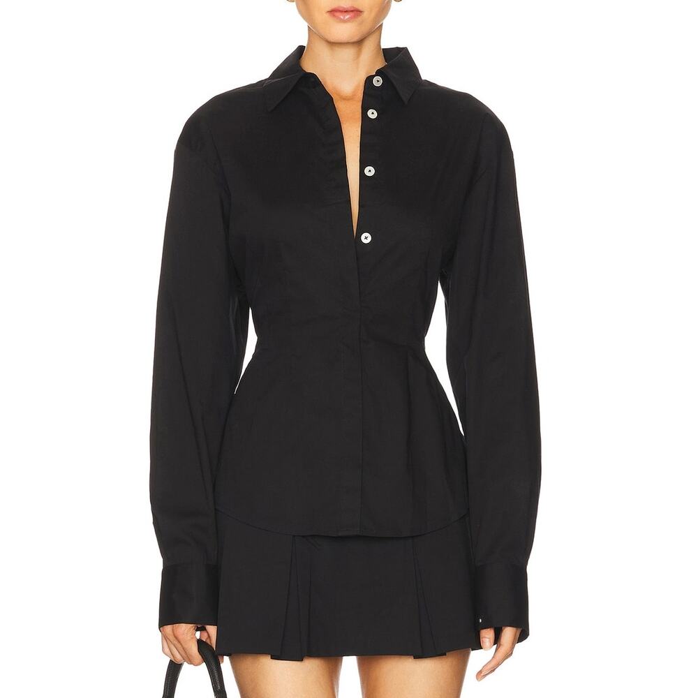 Lovers and Friends Nicole Button-Down Blouse Black Size S